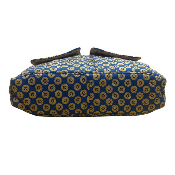 Vera Bradley Blue & Yellow Patterned Quilted Zip Closure & Pockets Shoulder Bag - Picture 5 of 13